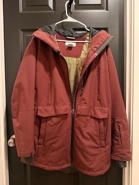 Men's Insulated Columbia Hooded Jacket - Rust